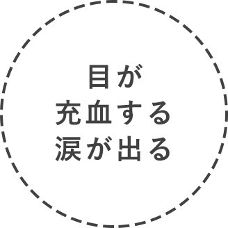 目が充血する涙が出る